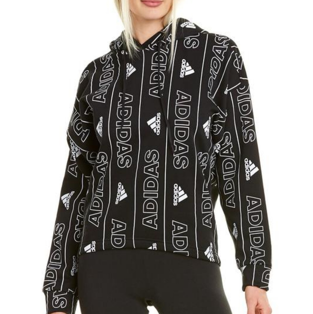 🖤 Adidas All Over Logo Print Hoodie